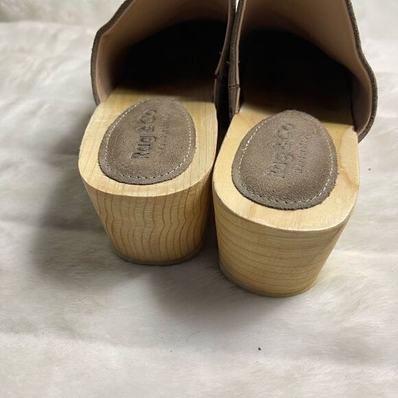 Rag & Co Darcie taupe suede clogs wooden block heels EUR 38 - Picture 5 of 11